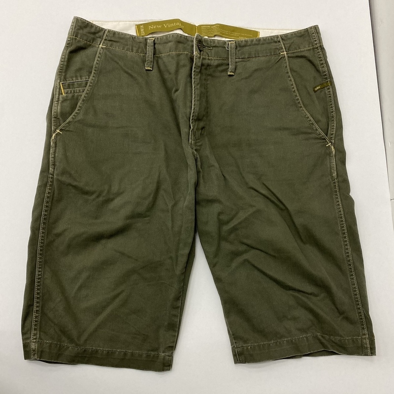 ko0616/03/71 1円～ 退色あり EDWIN エドウィン ハーフパンツ KV5933 New Vintage 綿 コットン カーキ系 グリーン系 緑 サイズ36 1スタ