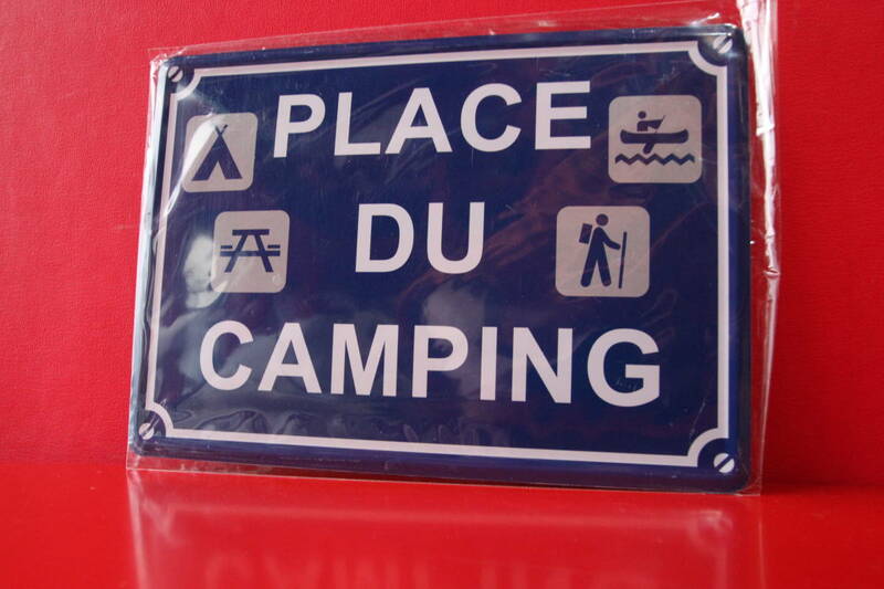 【新品】France オシャレなメタルプレート　place du camping　Ｈ213
