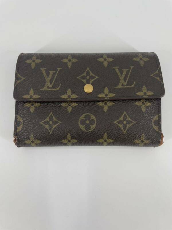 【2】LOUIS VUITTON ルイヴィトン モノグラム 三つ折り財布 コンパクトウォレット ユニセックス 中古