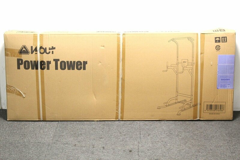 未使用 WOUT ワウト Power Tower チンニングマシン 懸垂器具 ぶら下がり健康器 筋トレ 6-E002Z/1/220