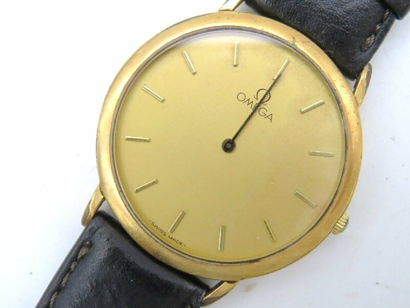 1円■ジャンク■ オメガ デヴィル ゴールド クオーツ ユニセックス 腕時計 N66002