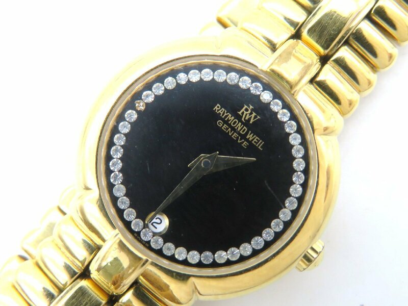 1円◆稼働◆ レイモンドウィル 9954 ブラック クオーツ レディース 腕時計 N67101