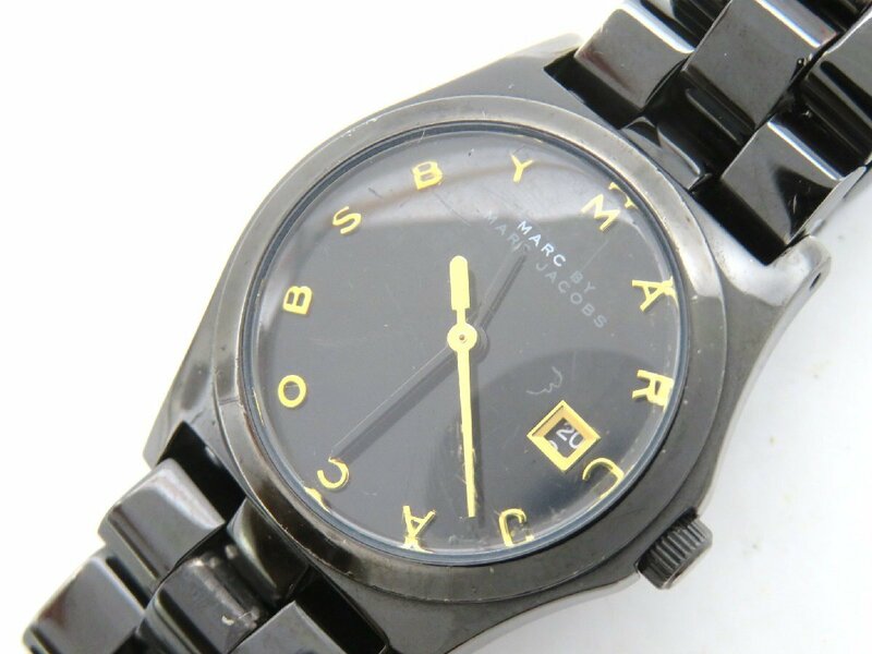 1円◆稼働◆ マークジェイコブス ブラック クオーツ レディース 腕時計 N66503