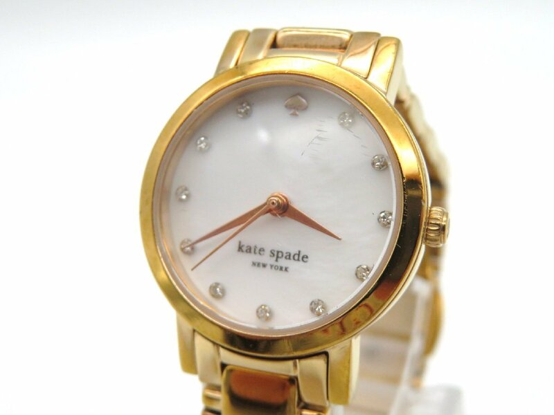 1円◆稼働◆ ケイトスペード ホワイト クオーツ レディース 腕時計 N58604