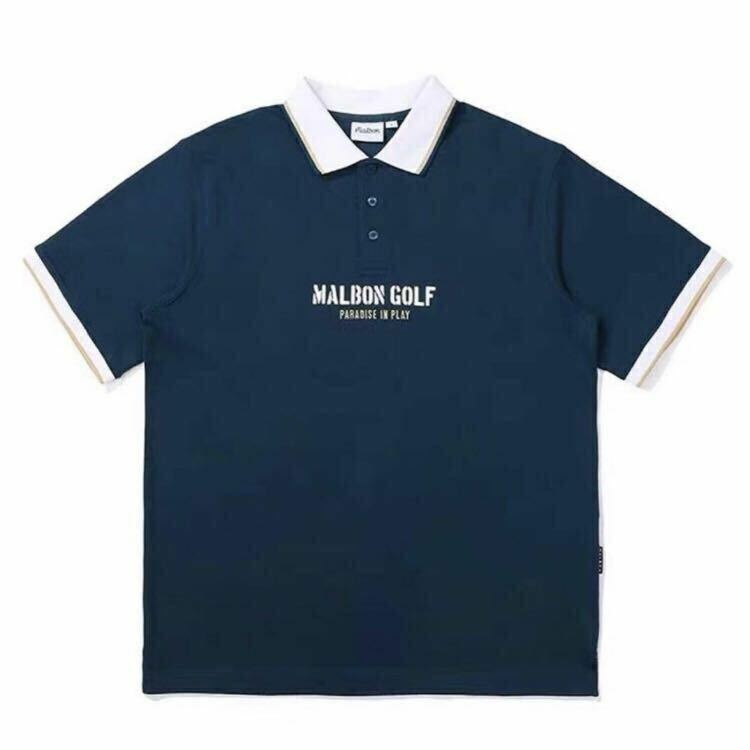 XL マルボンゴルフ MALBON GOLF 　ポロシャツ　即日発送　ネイビー