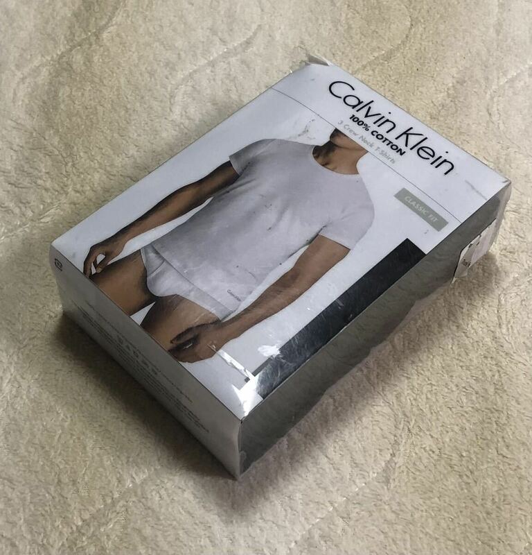 未使用★Calvin Klein★カルバンクライン CLASSICFIT クルーネック 半袖 Tシャツ 3枚セット S 黒系 丸首 コットン インナー