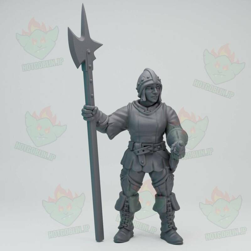 村の衛兵　女性A（Female Town Guard A）D&D・TRPG用 3Dプリント ミニチュア 未塗装