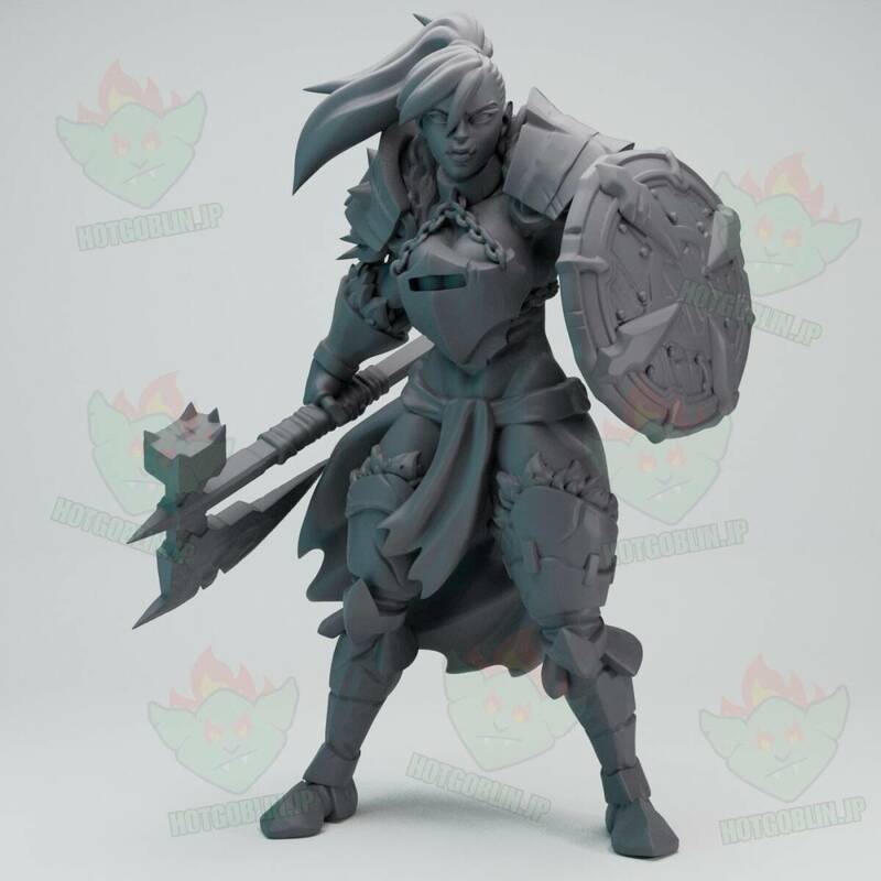 女オークのクレリック　アンク（Ankh Orc Forge Cleric）D&D・TRPG用 3Dプリント ミニチュア 未塗装