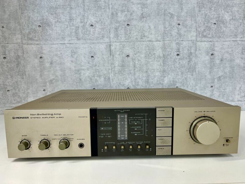 通電動作確認済【Pioneer プリメインアンプ A-580】パイオニア 1982年頃 