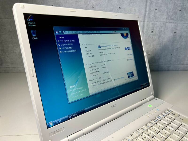 初期化済み【NEC パーソナルコンピュータ PC-LL370SG1Y】3.2 Windows エクスペリエンスインデックス Dual-Core NI-52 1.80 GHz 