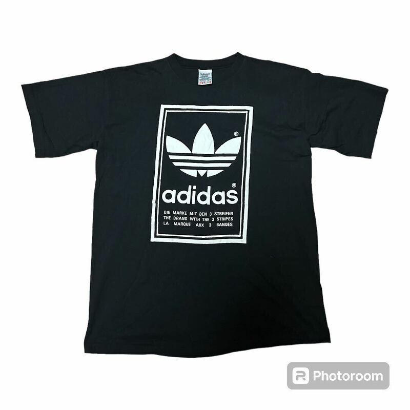 90s DEADSTOCK USA製 adidas プリント Tシャツ L ①