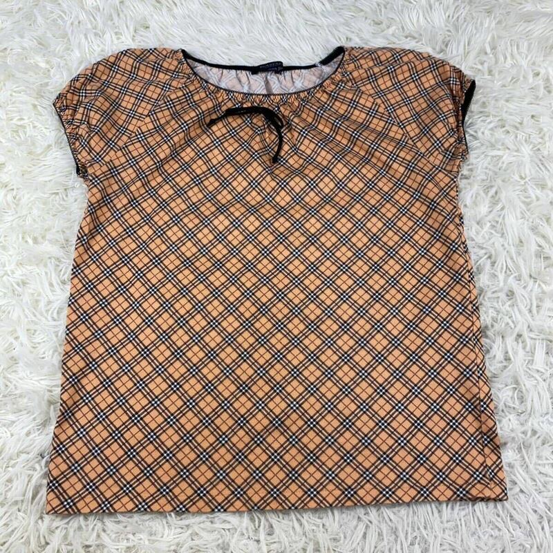 Burberry London バーバリーロンドン　カットソー　Tシャツ　半袖160A M相当 ノバチェック　ピンクベージュ