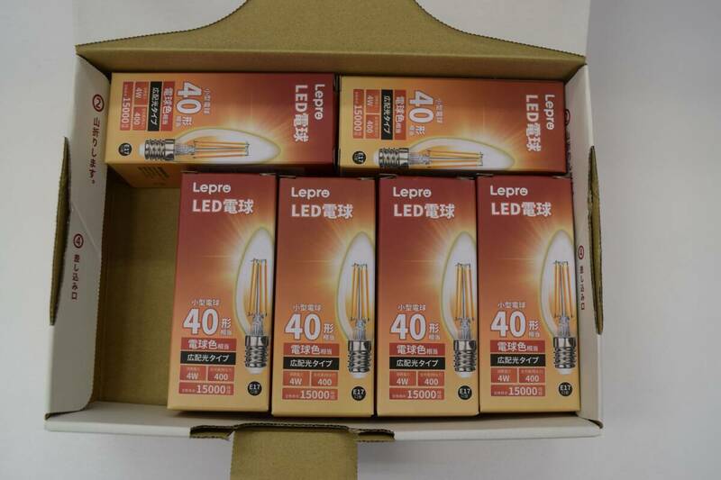 未使用品 Lepro LED電球 40形・電球色相当 広配光タイプ E17口金　6個まとめて