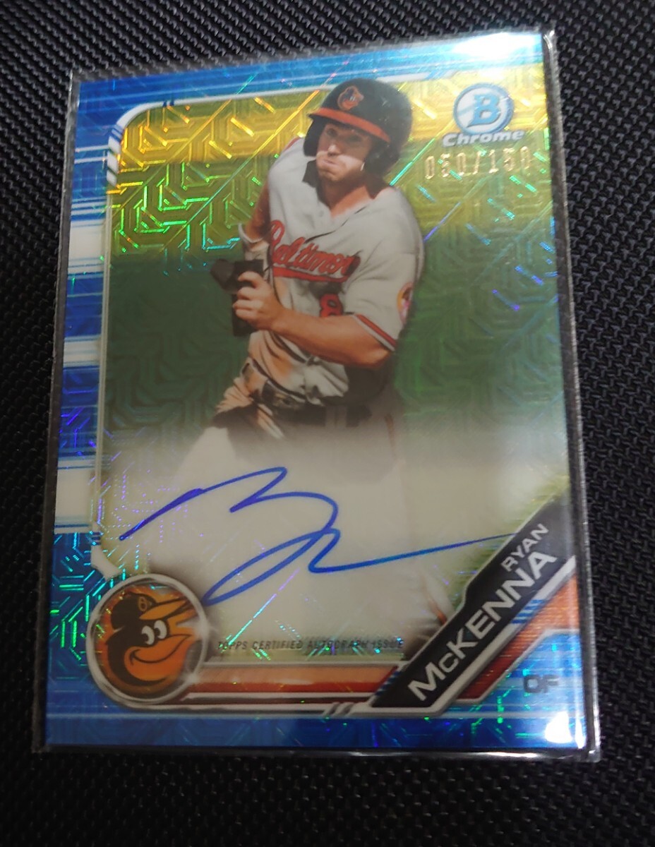 2019 bowman chrome Ryan mckenna　直筆サインカード　050/150