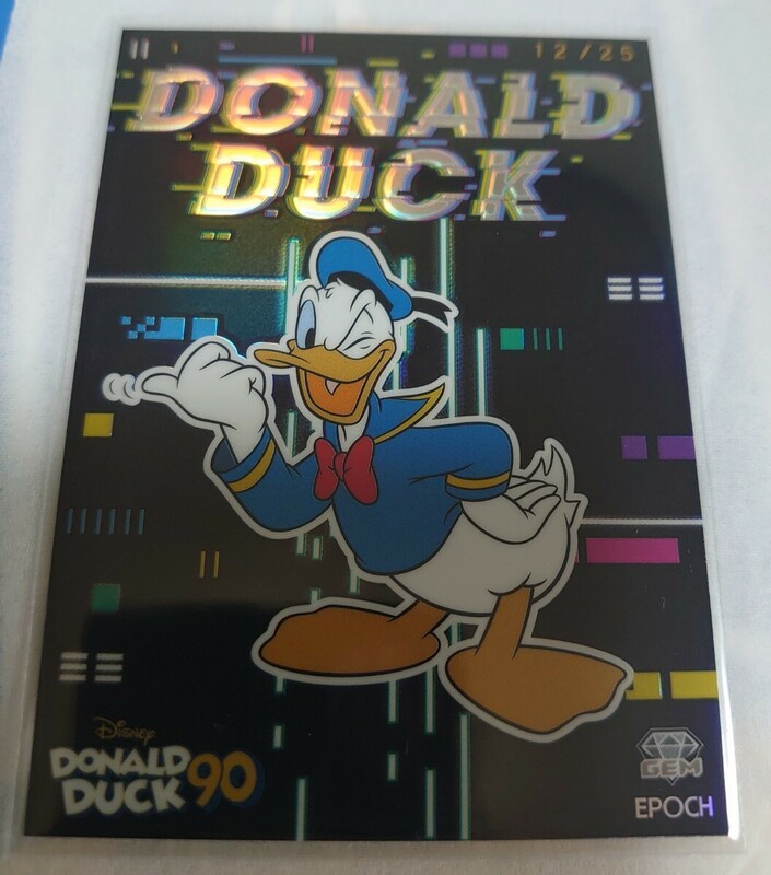 エポック　ディズニー　25枚限定 ドナルドダック 90周年プレミアムコレクションカード スペシャルインサード GEM BLACK ドナルド