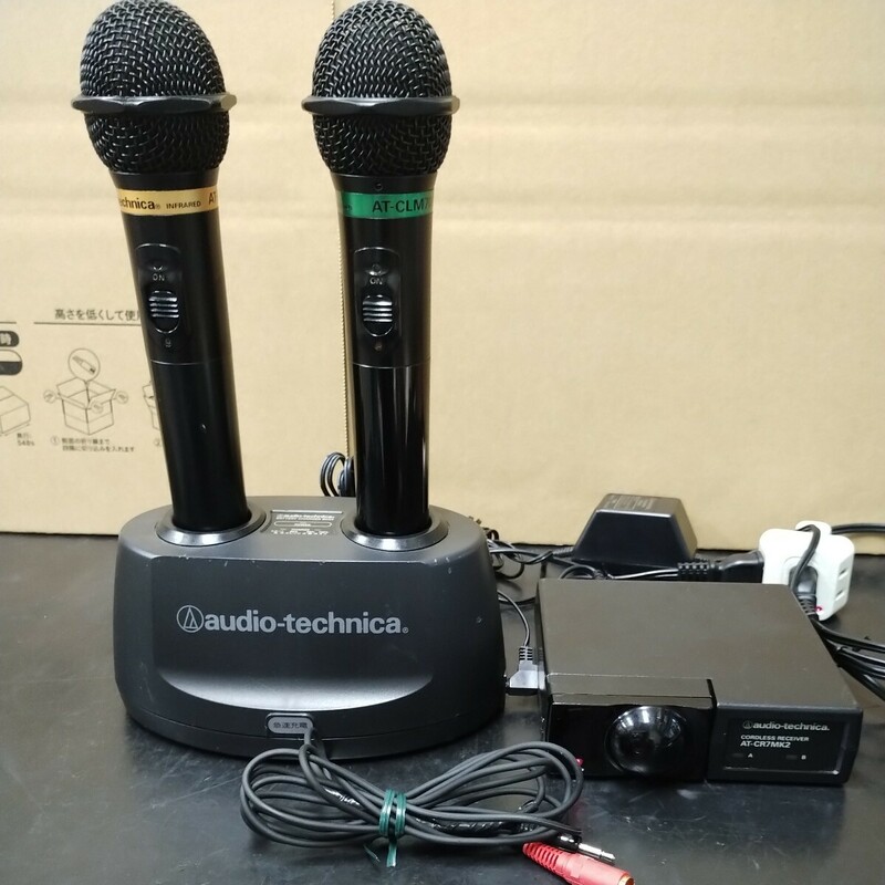 SYFZI15 audio-technica　テクニカ　第一興商　2MHz帯　赤外線ワイヤレスマイクセット 700T/A 700T CR7MK2 BC50 他 中古　点検動作品