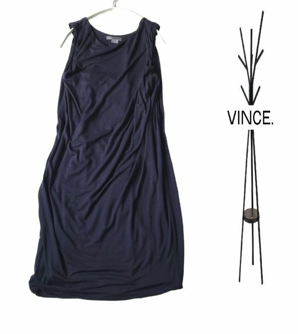 ヴィンス 　美品　ワンピース 　ノースリーブ 　ストレッチ　 ネイビー 　プルオーバー　VINCE