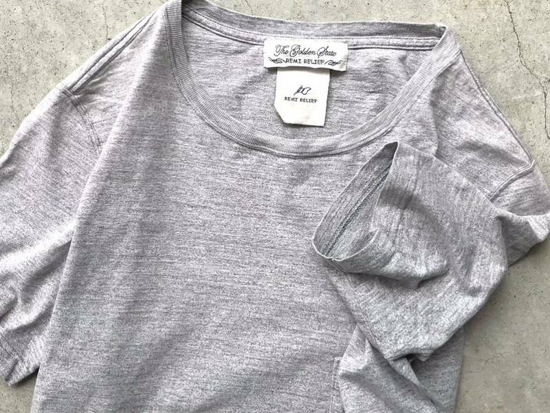 REMI RELIEF ポケットTシャツ XL レミレリーフ メンズ 半袖 灰 グレー 霜降り ヘビーウェイト