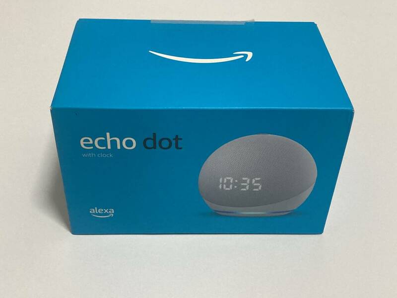 未使用　echo dot with clock 第4世代　alexa アレクサ　amazon 時計付きスマートスピーカー　B7W644 　エコードット グレイシャーホワイト