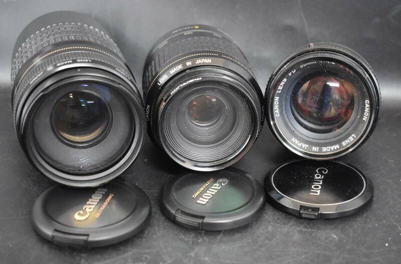 W6-29 【3点まとめ】 Canon キャノン カメラレンズ / FD 50mm 1:1.4 S.S.C. / EF 80-200mm 1:4.5-5.6 / EF 75-300mm 1:4-5.6 / 現状品