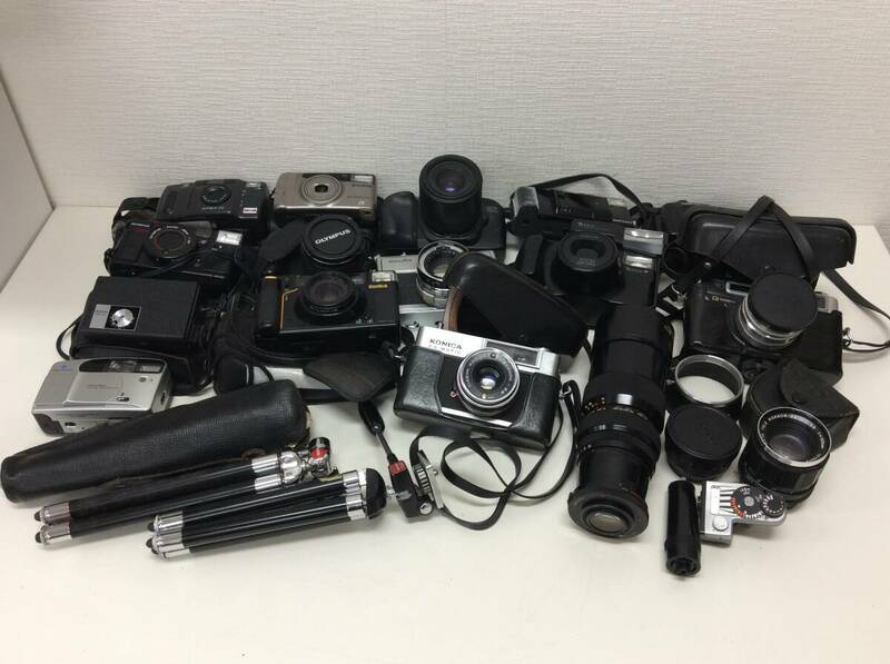 S668A　おまとめ 大量 カメラ フィルムカメラ 部品 レンズ OLYMPUS/ミノルタ/canon 他 動作未確認 ジャンク品扱い 長期保管品