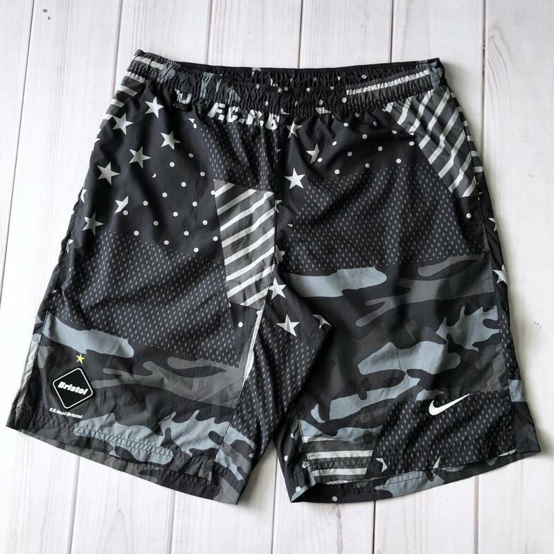 希少 NIKEコラボ　F.C.R.B.(F.C.Real Bristol) × NIKE. WOVEN PRACTICE SHORTS / 16SS ナイキ最終コラボ ショーツ ハーフパンツ Lサイズ