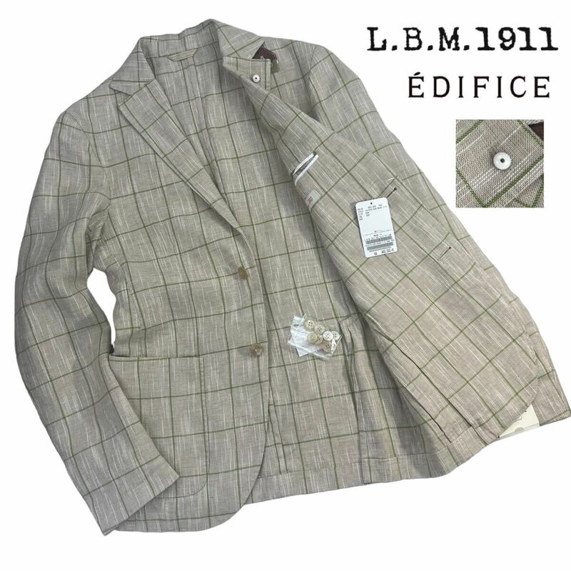 定価8.3万+税 新品 L.B.M.1911×EDIFICE エルビーエム1911 エディフィス別注 2Bテーラードジャケット サイズ44/S-M相当 アイボリー A2511