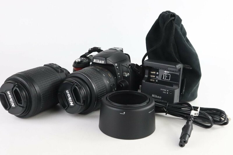 Nikon ニコン D60 ダブルズームキット デジタル一眼レフカメラ 18-55mm 3.5-5.6G / 55-200mm 4-5.6G★F