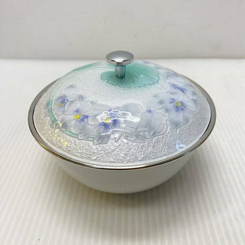 七宝焼 蓋付き 陶器 うつわ 花柄 陶磁器 食器 容器 蓋物 小鉢 未使用