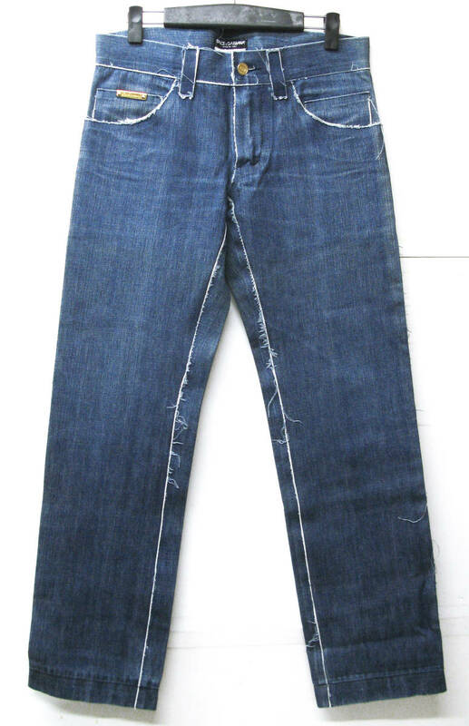 ドルチェ&ガッバーナ ：金ジップ デニム 44 ( D&G DOLCE & GABBANA denim jeans ジーンズ クラッシュ ゴールド アーカイブ