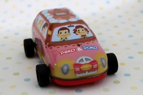 R155★【不二家 /空き缶】ペコ ＆ ポコ peko&poko 車 モチーフ 小物入れ 収納 インテリア コレクション　