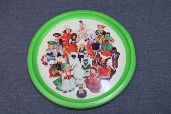 R115★昭和レトロ　希少!! /明色化粧品 ナチュラルスキンケア― /トレー /お盆　金属製　アンティークをお部屋にかざろう！　05-03
