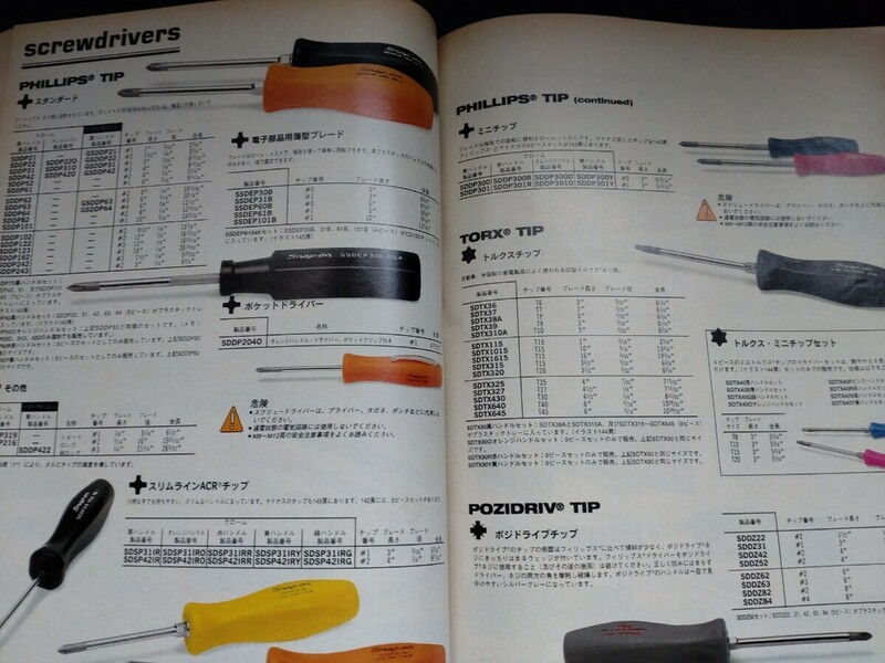 Snap-on スナップオンカタログ　工具カタログ　１９９５/1発行