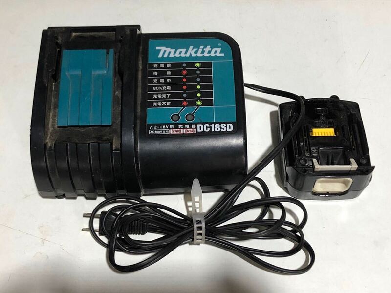 343O【中古】マキタ　makita 充電器、バッテリー　 DC18SD、BL1415