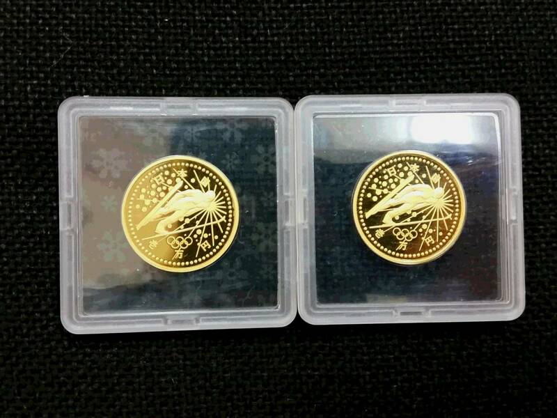 ◆　長野オリンピック記念　１万円プルーフ金貨　１次　２枚セット　◆