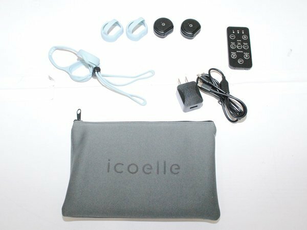 icoelle イコエル●フェイシャルネックリフト 美顔器 EMS美顔器 顔 首 表情筋 間々田佳子/ブラック×ペールアクア/1円スタート/XB