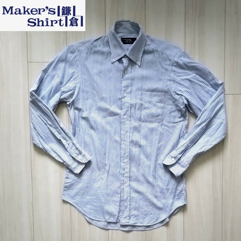 Maker's Shirt KAMAKURA ワイシャツ 39-83 メンズ M ストライプ 長袖シャツ 鎌倉シャツ