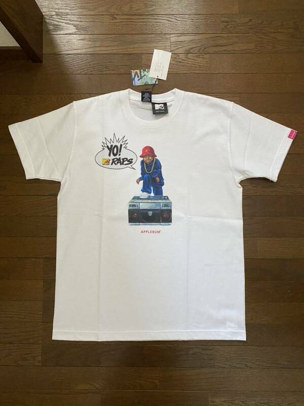 未使用品 applebum アップルバム MTV YO! RAPS B-Boy Tシャツ L