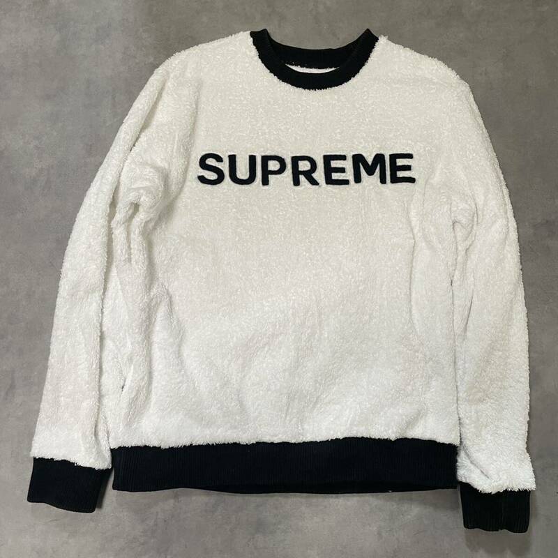 Supreme シュプリーム Terry テリー　パイル織　Crewneck クルーネックWhite ホワイト　白　トレーナー スウェット Mサイズ