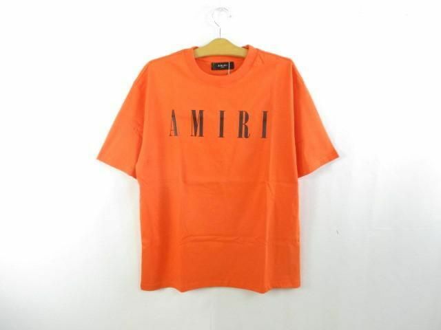 未使用 タグ付き アミリ AMIRI ロゴTシャツ L オレンジ メンズ