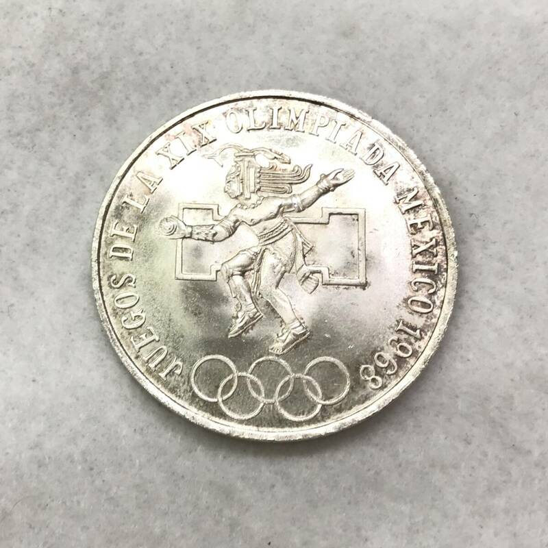 JUEGOS DE LA XIX OLIMPIADA MEXICO 1968 / 25PESOS / LEY 0.720 / メキシコ オリンピック 銀貨 / 1968年 / 25ペソ / 約22.4ｇ / 現状品