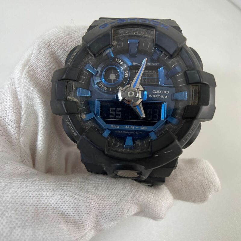 G◎ CASIO カシオ G-SHOCK Gショック Garish ガリッシュカラー ブラック メタルブルー GA-710-1A2JF 腕時計 稼働品 キズ汚れ有り