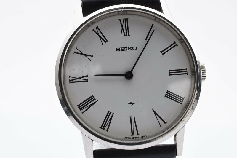 セイコー ラウンド 白文字盤 2220-0430 手巻き メンズ 腕時計 SEIKO