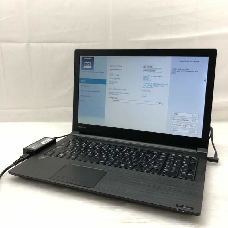 1円【ジャンク】 TOSHIBA dynabook Satellite B35/R PB35RNA4R3AD71 Celeron 3205U メモリ4GB HDD 500GB 15.6インチ T013214【訳アリ】