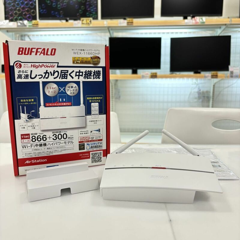 PC堂 BUFFALO Wi-Fi 中継機ハイパワーモデル WEX-1166DHP MW00439