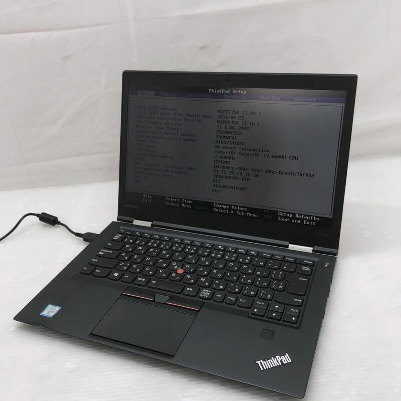 1円 【ジャンク】 Lenovo ThinkPad X1 Cabon TP00076A Core i7-6600U メモリ8GB - 13.3インチ T012611【訳アリ】