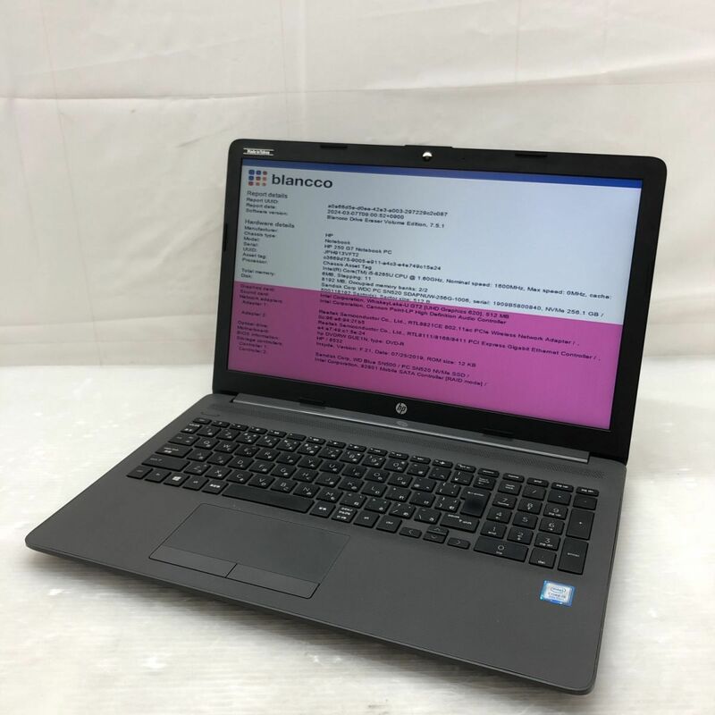 1円 【ジャンク】 HP HP 250 G7 Notebook PC 5KX42AV Core i5-8265U メモリ8GB NVMe 256GB 15.6インチ T012820【訳アリ】