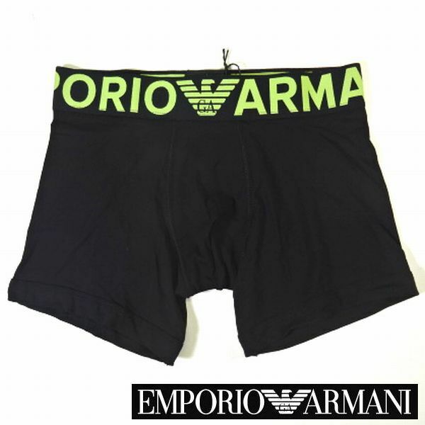 新品 エンポリオアルマーニ ロゴ ボクサーパンツ 下着 ボクサーブリーフ M 黒 黄緑 EMPORIO ARMANI メンズ 男性 紳士 正規品