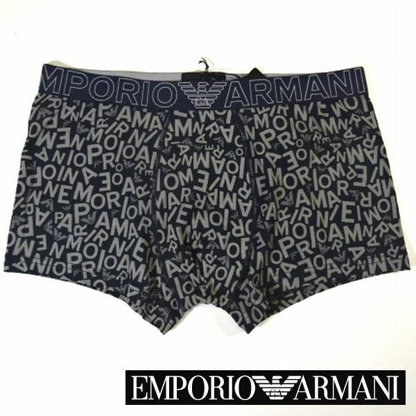 新品 EMPORIO ARMANI エンポリオアルマーニ ロゴ ボクサーパンツ 下着 ボクサーブリーフ L 紺 灰 メンズ 男性 紳士 正規品