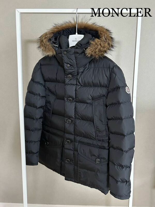 モンクレール★MONCLER★ CLUNY（クルーニー）リアルファーダウンコート★超美品★size 1★ブラック★正規品